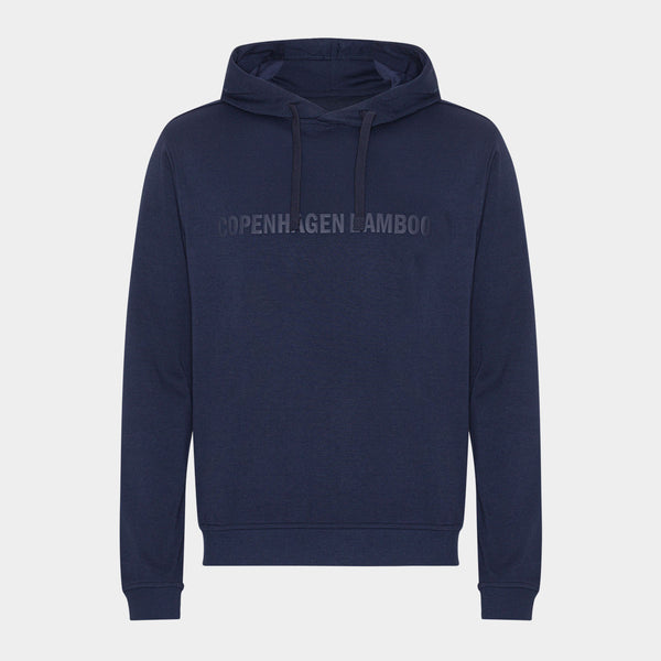 Navy bambus hoodie med logo
