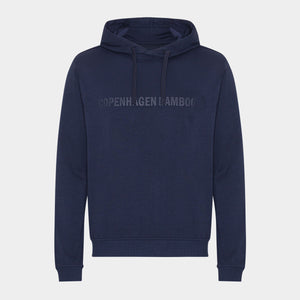 Blå bambus hoodie joggingsæt med logo fra Copenhagen Bamboo