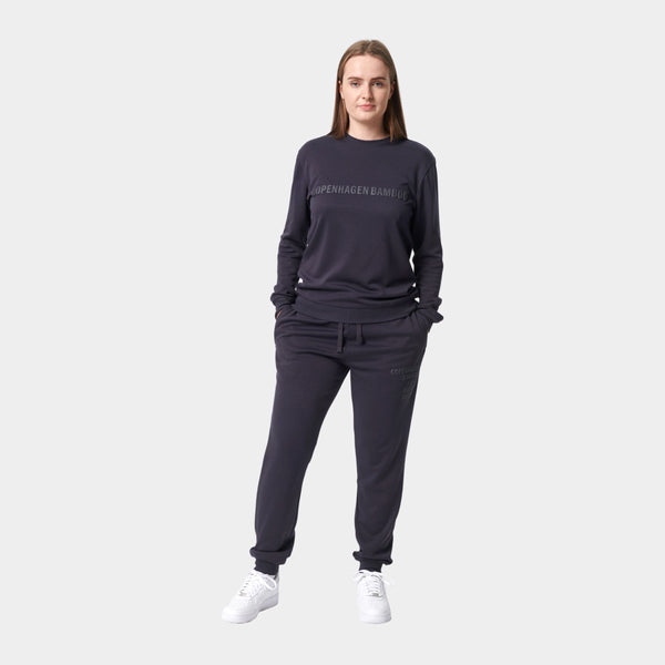 Mørkegrå bambus joggingsæt med logo