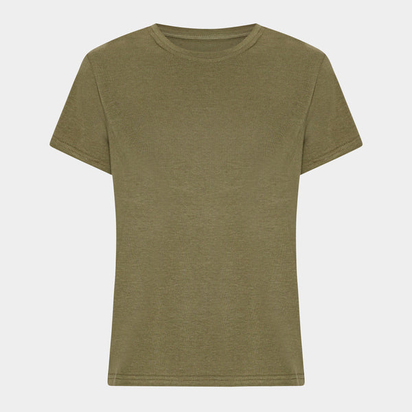 Oliven kortærmet bambus T-shirt