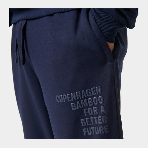 Navy bambus joggingsæt med logo