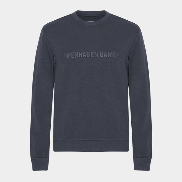 Mørkegrå bambus sweatshirt med logo
