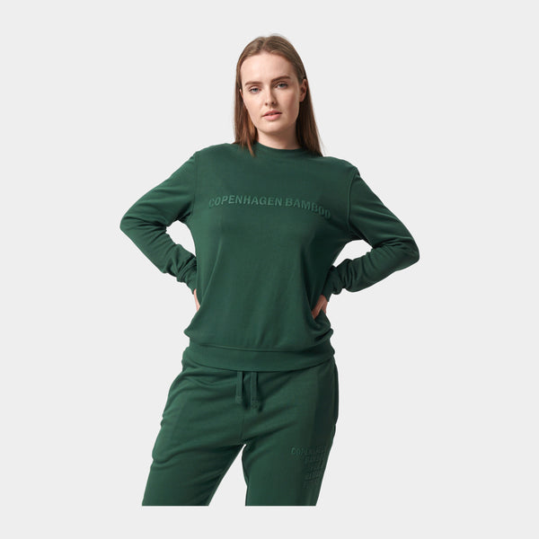 Grøn bambus sweatshirt med logo