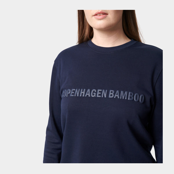 Navy bambus sweatshirt med logo