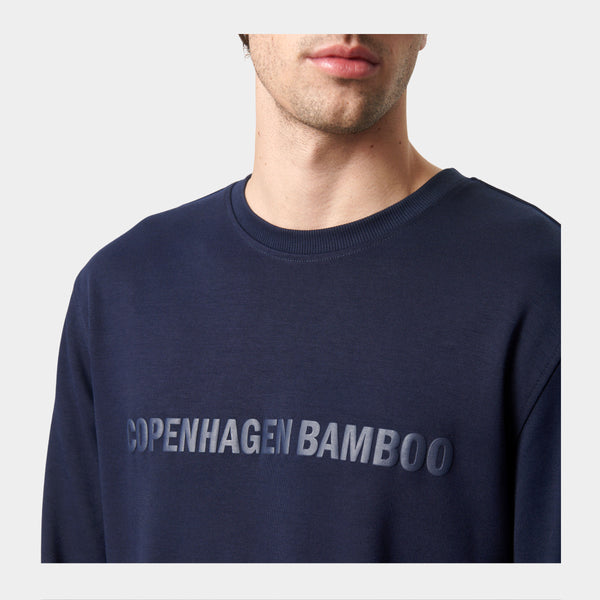 Navy bambus sweatshirt med logo