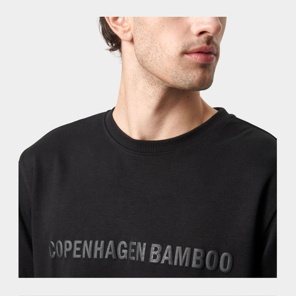 Sort bambus sweatshirt med logo