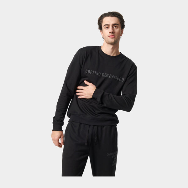 Sort bambus sweatshirt med logo