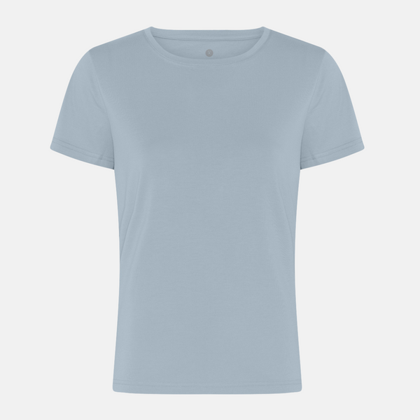 Lyseblå bambus t-shirt med rund hals
