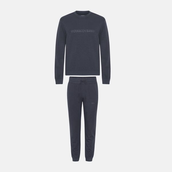 Mørkegrå bambus joggingsæt med logo
