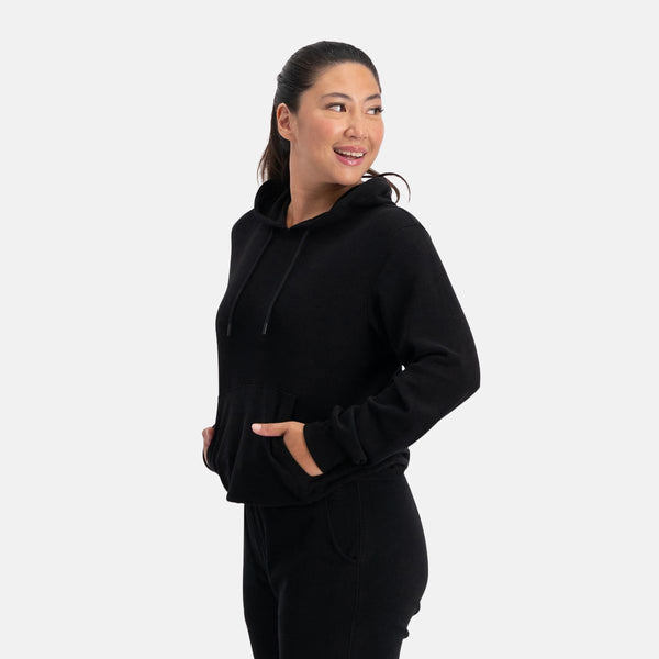 Sort bambus hoodie joggingsæt