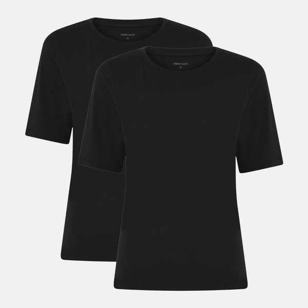 2-Pak Bambus T-shirt i Slim Fit - Sort