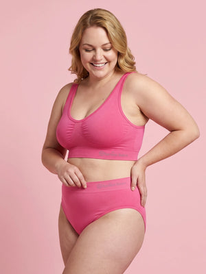 Bamboo Basics vatteret bambus BH og trusser i rosa