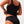 Sort bambus tank top med brede stropper, model bagfra