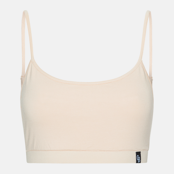 Cream bambus Bh top med tynd strop - 2 pak