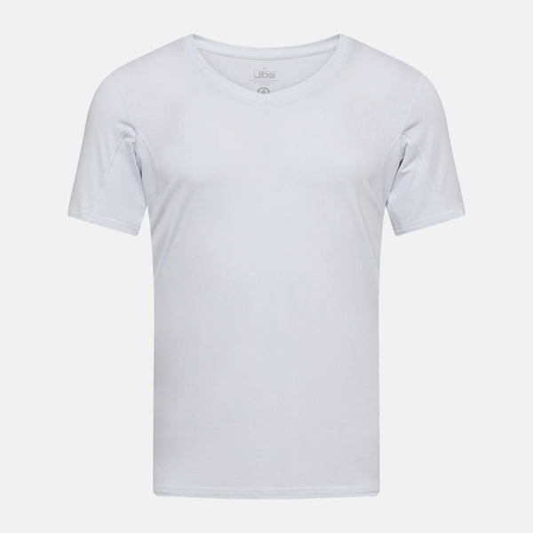 Hvid bambus anti-sved T-shirt med V-hals