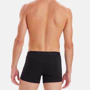 3 pak bambus underbukser i hvid/grå/sort fra Jack & Jones, sort par på model bagfra