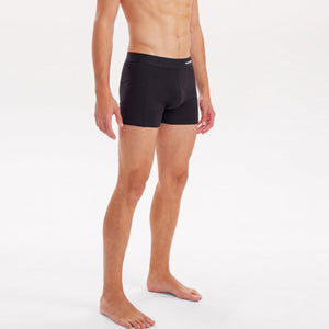 3 pak bambus underbukser i sort/grå/navy fra Jack & Jones, sort par på model skråt forfra