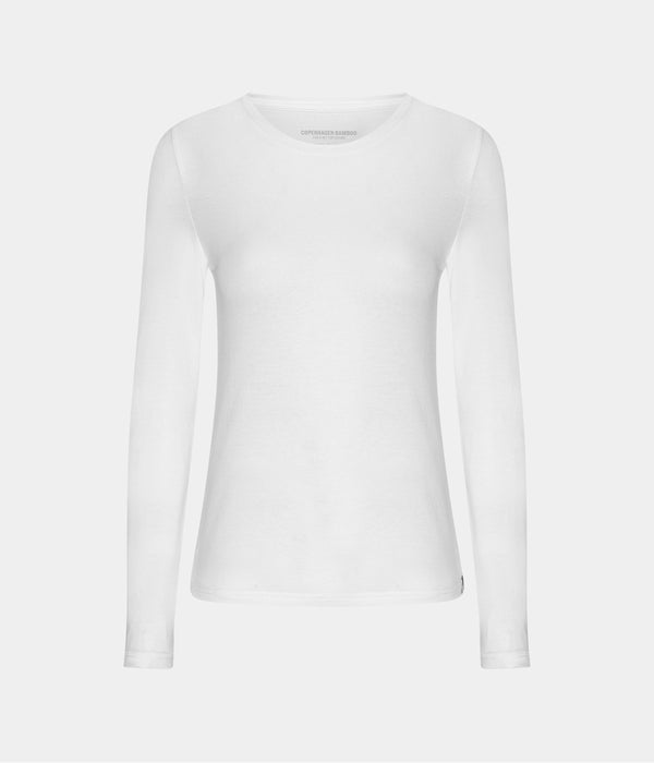 3 pak langærmet bambus T-shirt i sort/hvid/navy