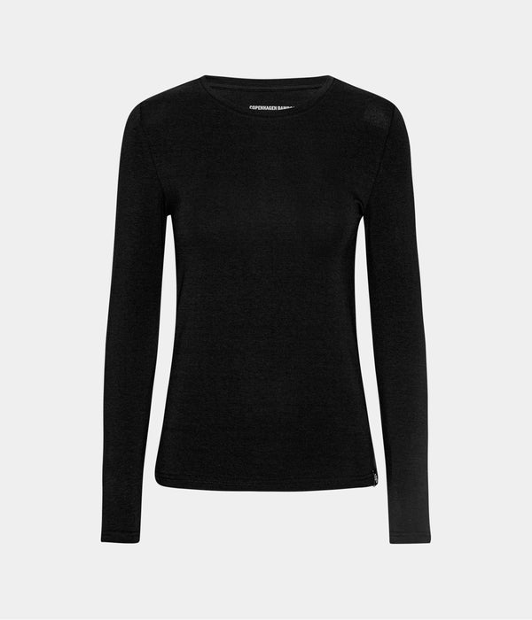 3 pak langærmet bambus T-shirt i sort/hvid/navy