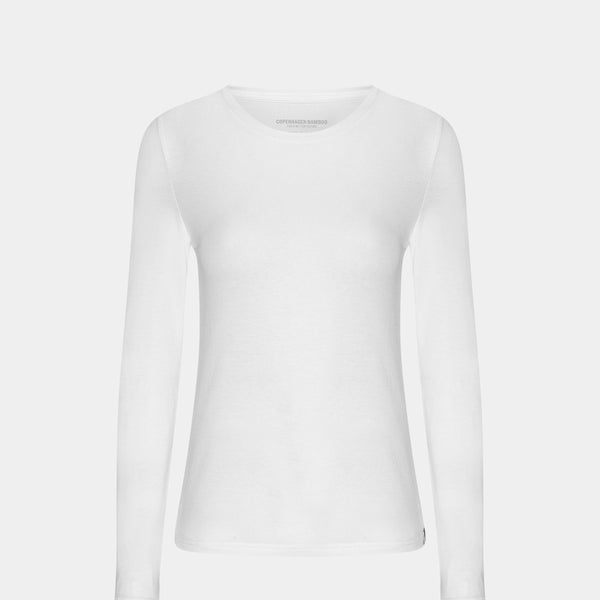 3 pak langærmet bambus T-shirt i sort/hvid/navy