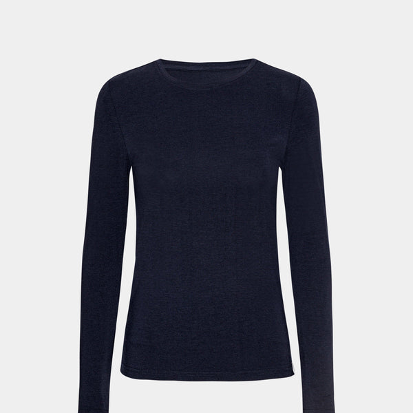 3 pak langærmet bambus T-shirt i sort/hvid/navy