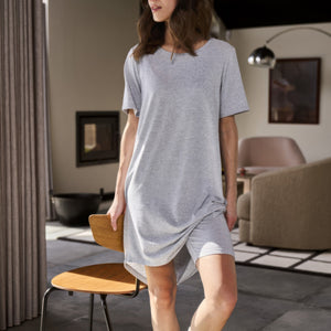 Lys grå melange bambus Big shirt