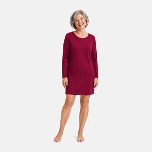 Nala Bordeaux langærmet natkjole fra Bamboo Basics
