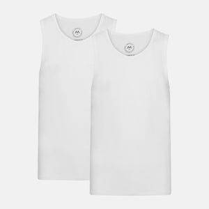 2 pak hvid bambus tank tops fra Lindbergh