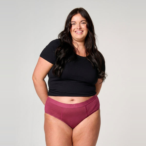 Kraftig bambus menstruationstrusse i Ruby Pink
