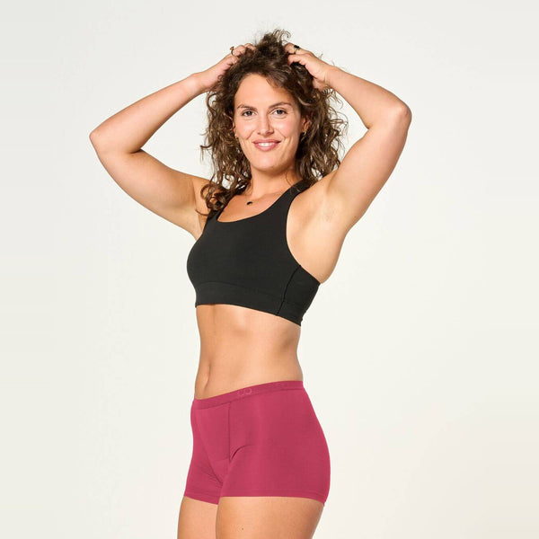 Kraftig/Nat bambus menstruationstrusse i Ruby Pink