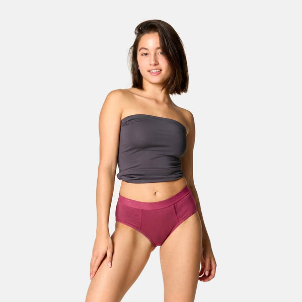 Kraftig bambus menstruationstrusse i Ruby Pink