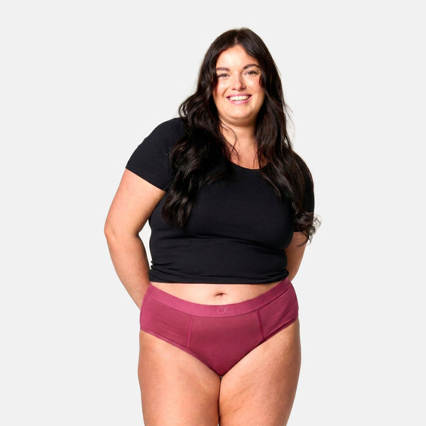 Kraftig bambus menstruationstrusse i Ruby Pink
