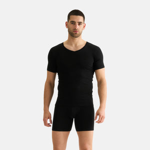 Sort bambus anti-sved T-shirt med V-hals