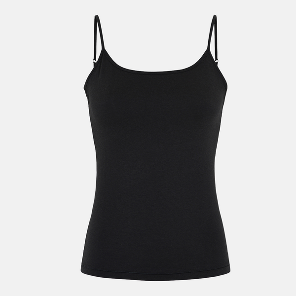 Sort bambus tank top tynd strop