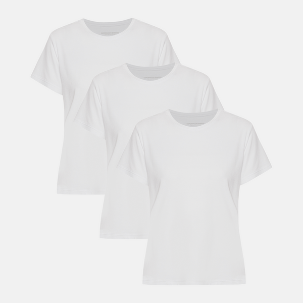 3 pak hvid bambus T-shirt