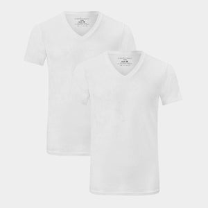 Vinn bambus slim fit T-shirt - Hvid 2 pak S   Bamboo Basics