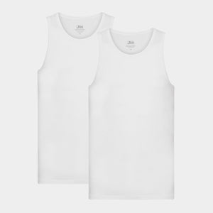 2 hvide bambus tank top    JBS