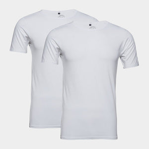 2 pak hvide slim fit T-shirts i bambus XXL   Lindbergh