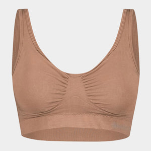 Fleur bambus vatteret bh uden bøjle - tan nude S   Bamboo Basics