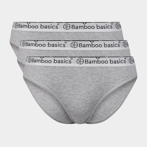 Yara bambus tai trusser med elastiklinning - lysegrå 3 pak S   Bamboo Basics