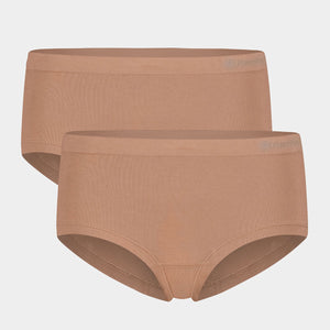 Sophie bambus hipsters med smal elastikkant - tan nude 2 pak S   Bamboo Basics