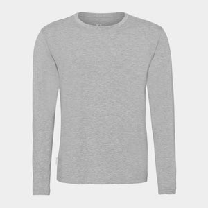 Lysegrå langærmet crew neck bambus T-shirt S   Boody