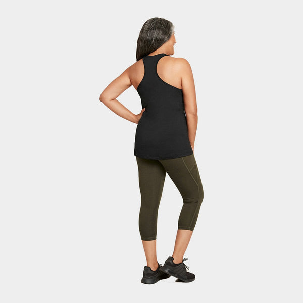 Sort bambus tank top med bryderryg    Boody