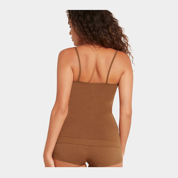 Tan nude bambus top med tynde stropper    Boody
