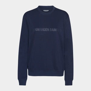 Navy bambus sweatshirt med logo XS   Copenhagen Bamboo