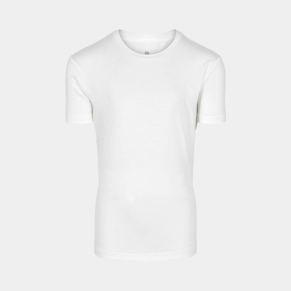 Hvid bambus T-shirt med rund hals 3/4   JBS of Denmark