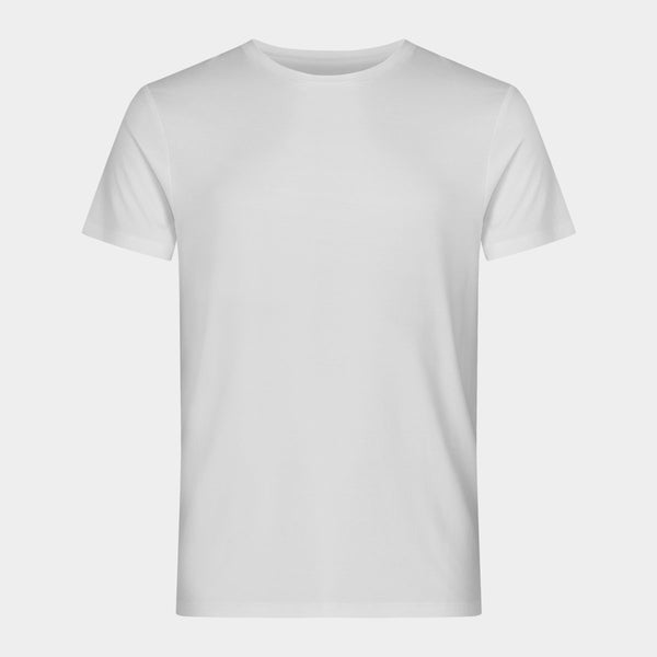 2 hvide bambus crew neck slim fit T-shirts    Resteröds