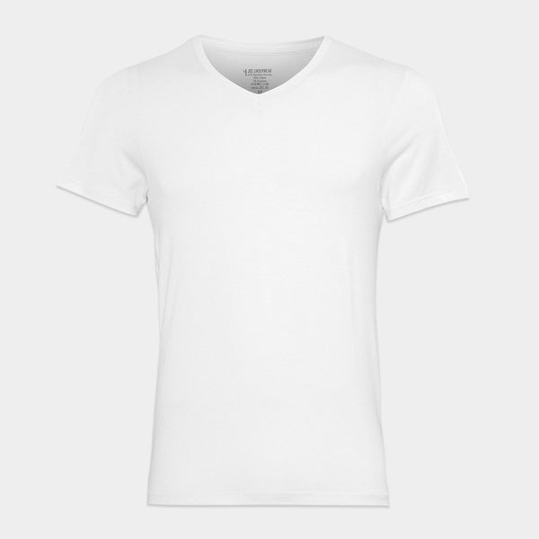 2 hvide slim fit bambus v-hals T-shirts    JBS