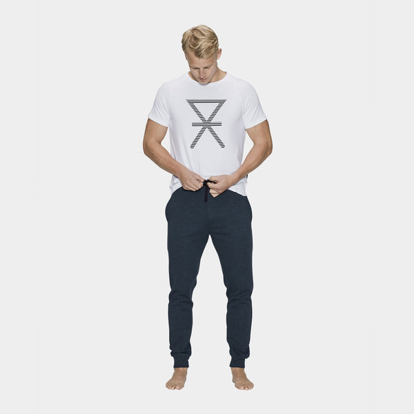 Hvid crew neck bambus T-shirt med print    JBS of Denmark