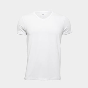 Hvid v-hals bambus T-shirt XXL   JBS of Denmark